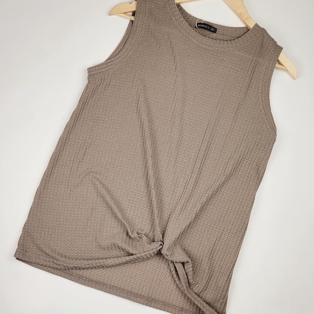 Miholl sleeveless casual twist knit top